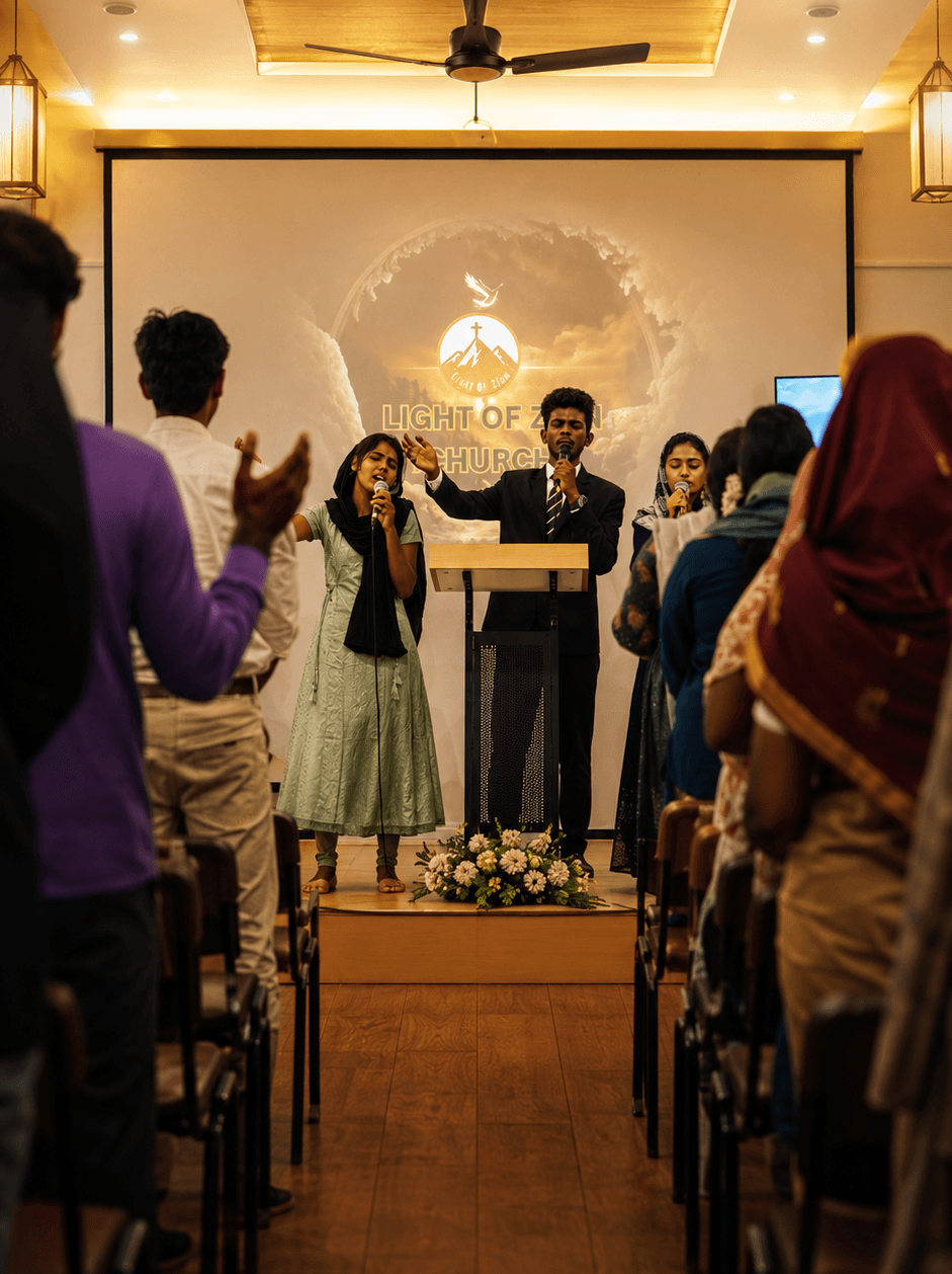 Sunday worship gathering at International Bible Academy